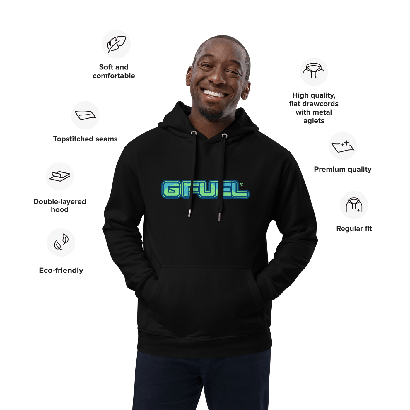 G FUEL| Earth Day Premium Eco Hoodie Black XS 8129044_13098