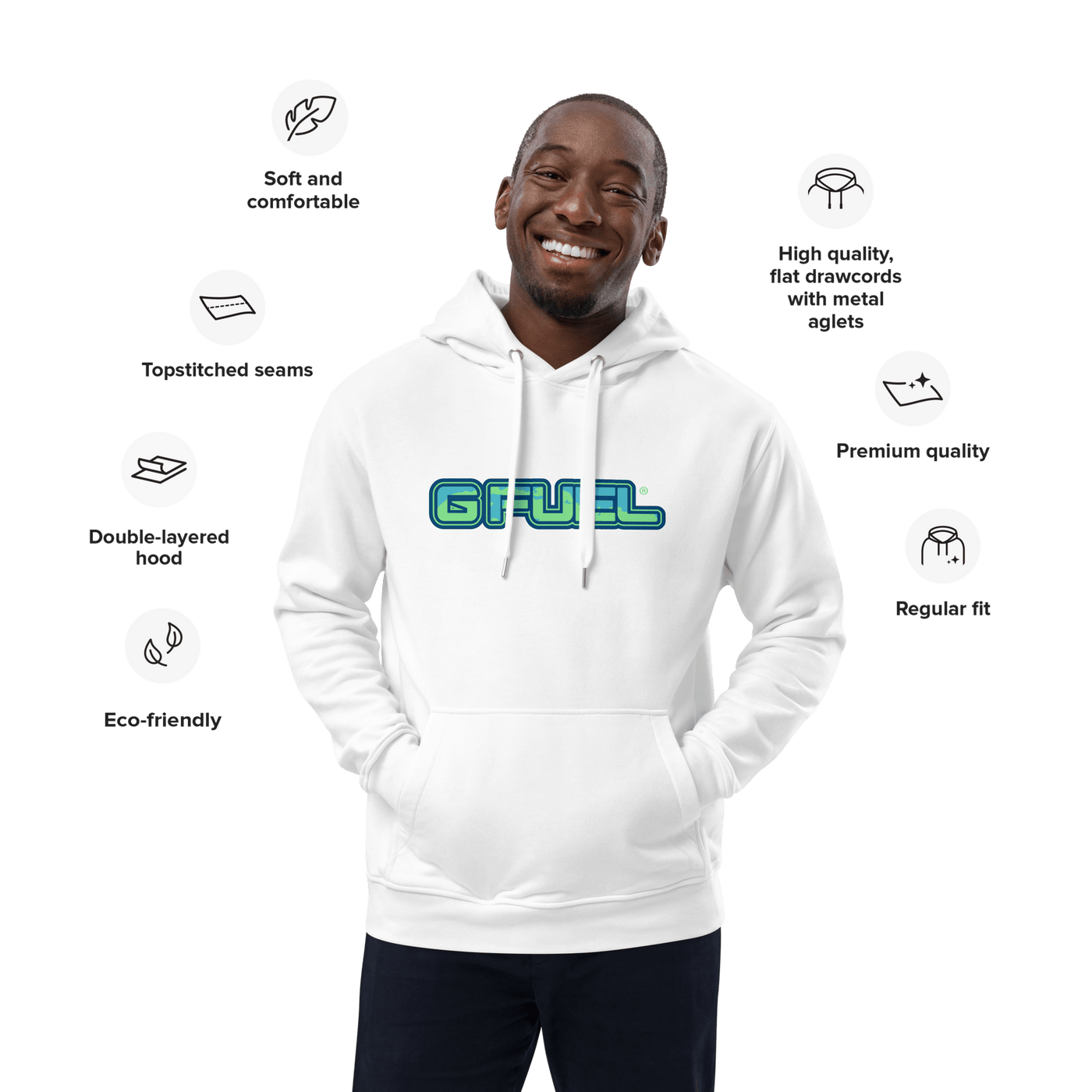 G FUEL| Earth Day Premium Eco Hoodie White XS 8129044_13107