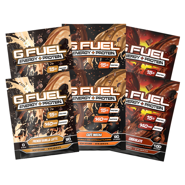 G FUEL| G FUEL Energy + Protein Starter Kit Starter Kit TRY ALL 3! I'll Skip the Shaker SK00106